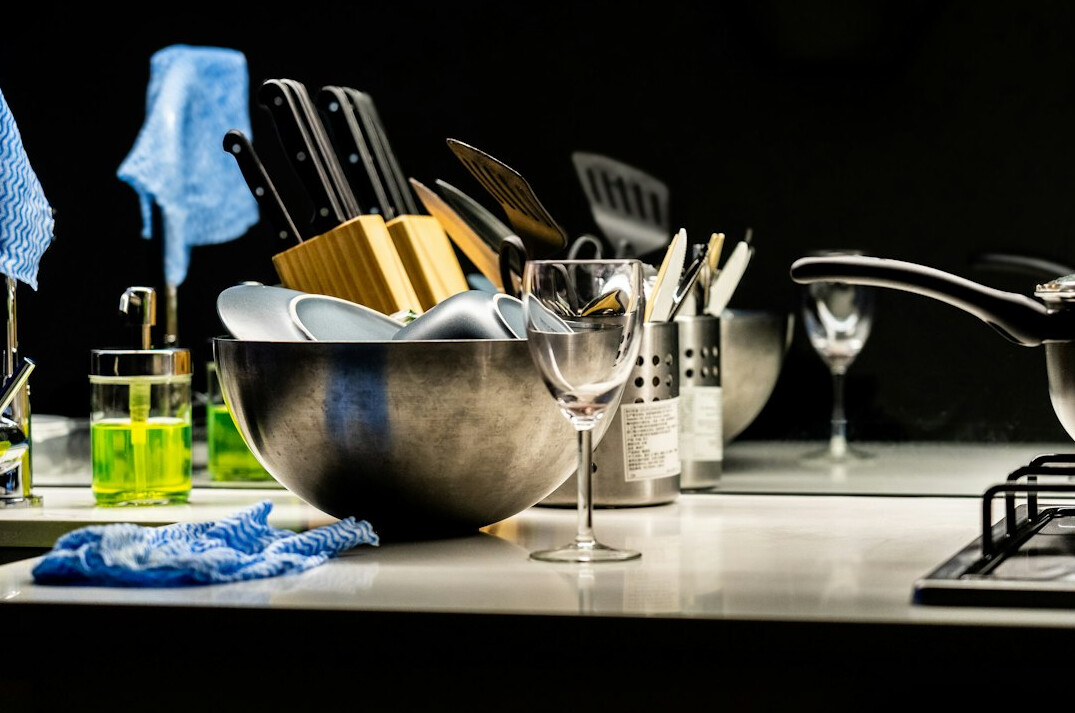 organized kitchen counters
